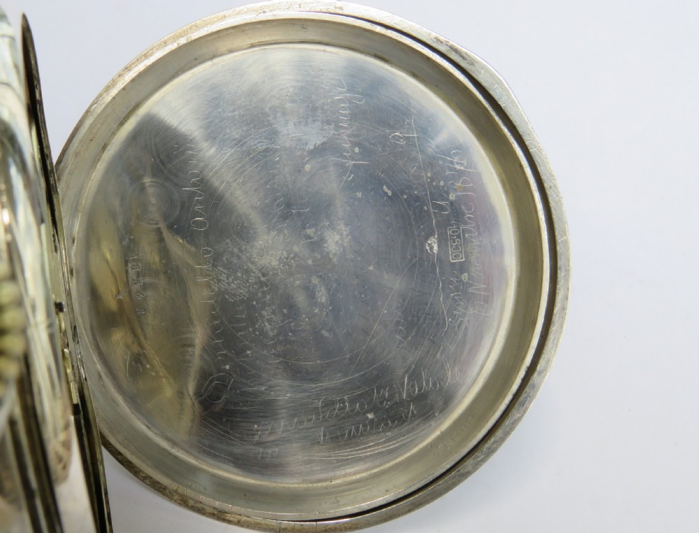 Antique silver Goliath pocket watch, steam loco View V