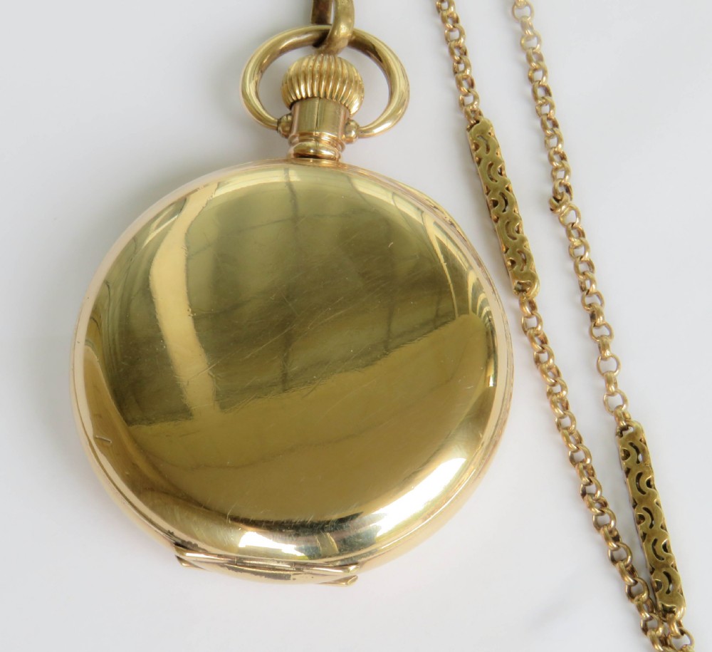 Antique Rival full hunter pocket watch and chain View VI
