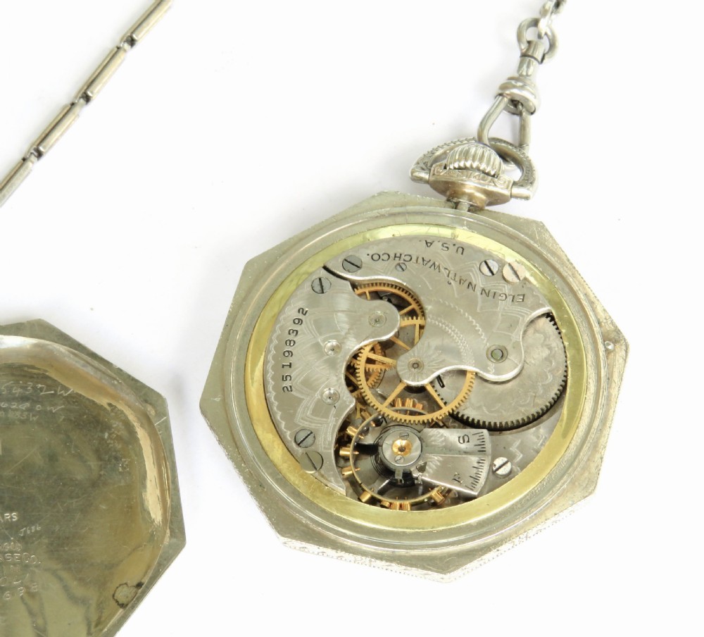 Antique Elgin pocket watch and chain View III