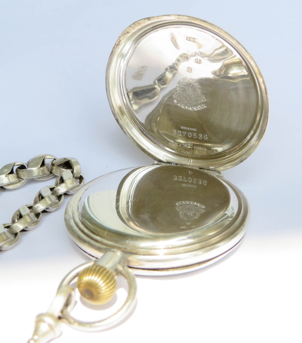 Antique silver Thomas Russell pocket watch and chain View III