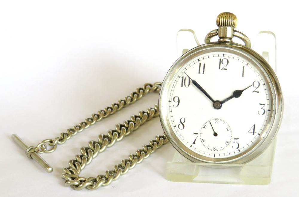 Antique Omega pocket watch and chain, c1900