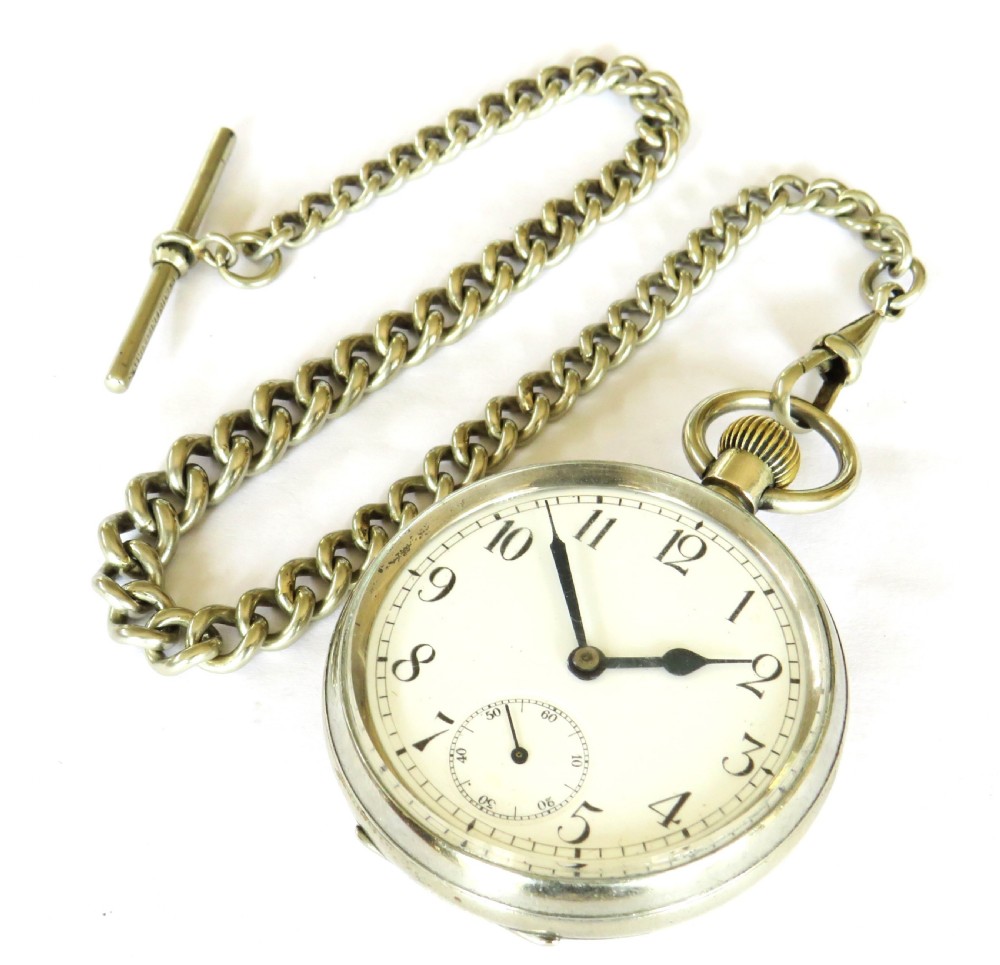 Antique Omega pocket watch and chain, c1900 View II