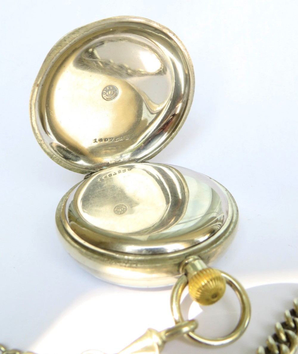 Antique Omega pocket watch and chain, c1900 View III