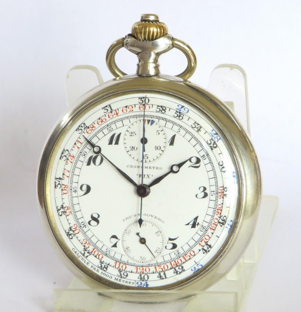 Antique Cronometro Fix private label chronograph pocket watch