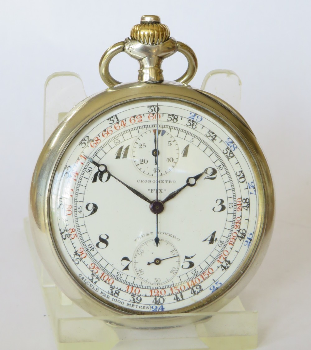 Antique Cronometro Fix private label chronograph pocket watch View II
