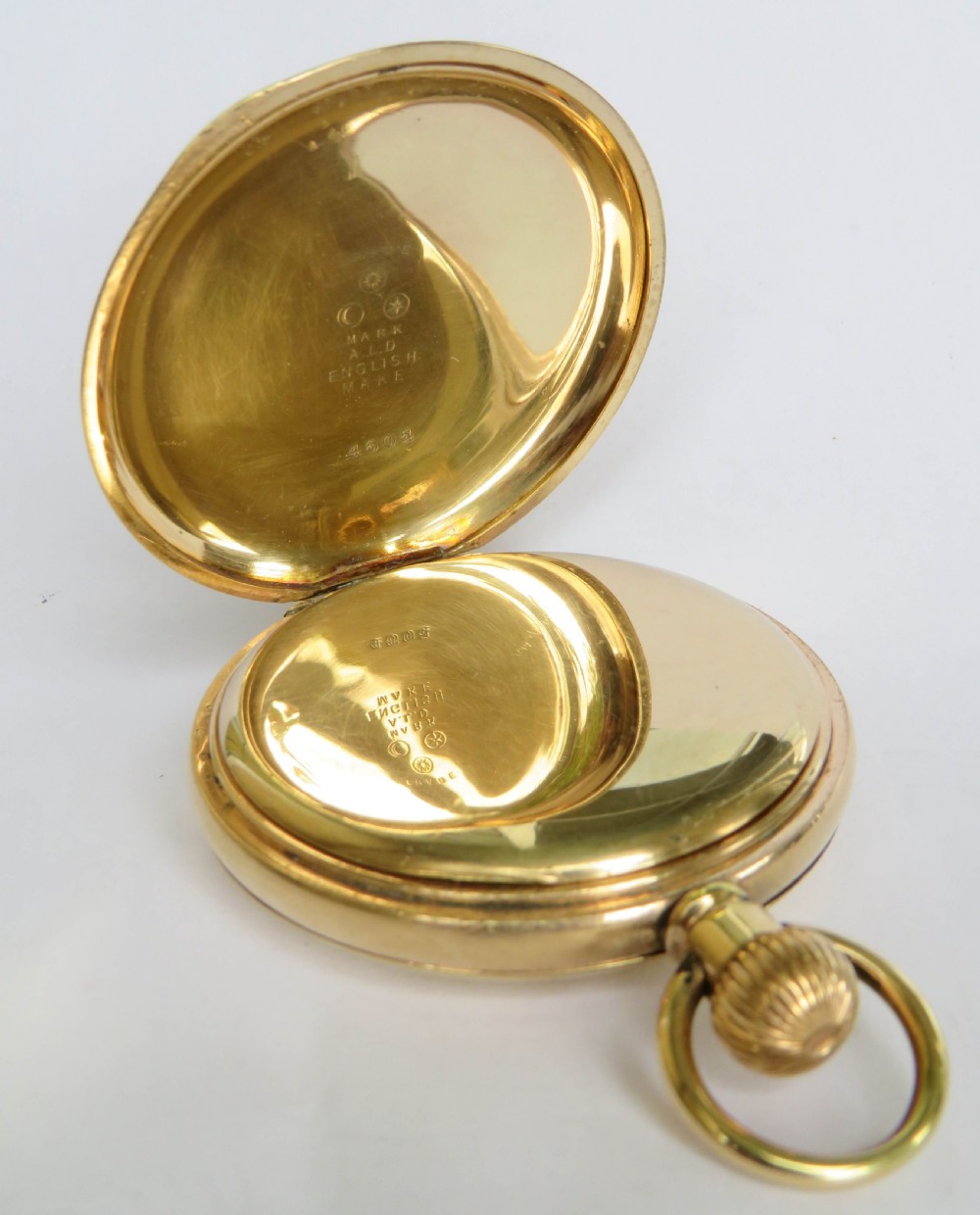 Antique J W Benson half hunter pocket watch View IV