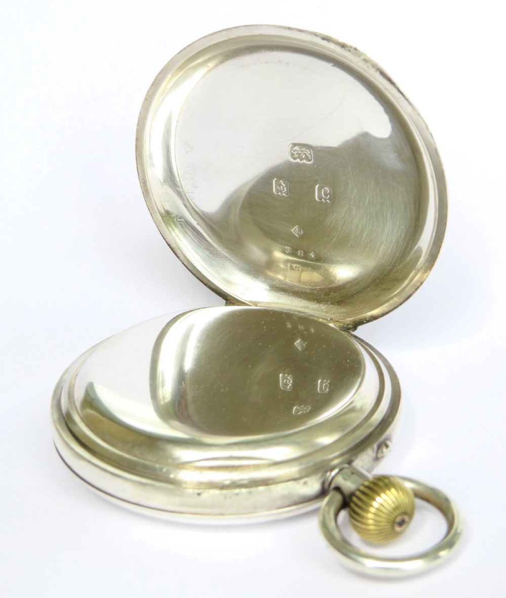 Antique silver Rotherhams half hunter pocket watch View IV
