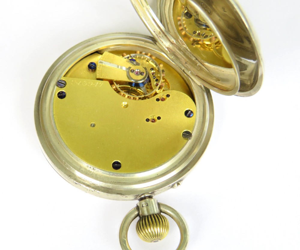 Antique silver Rotherhams half hunter pocket watch View V