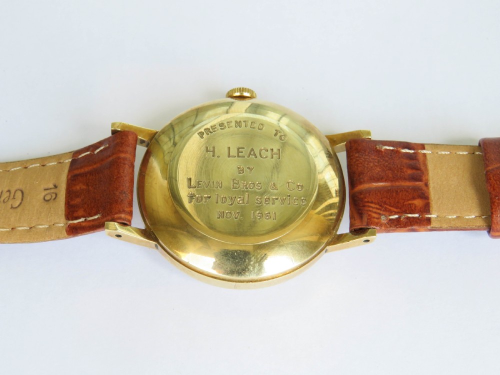 Gents 9ct gold Smiths Imperial wrist watch, 1960 View V