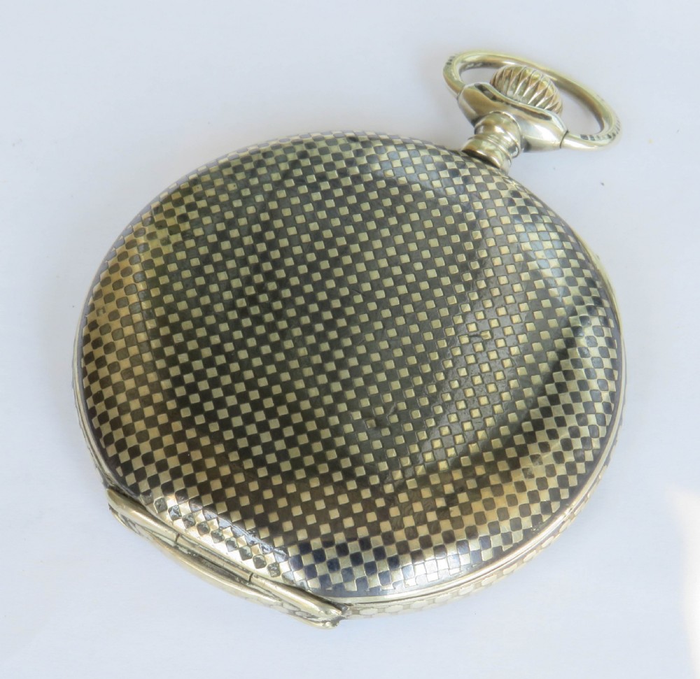 Antique Helios niello-ware hunter pocket watch. View II