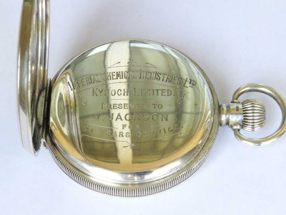 Antique silver Langendorf pocket watch, 1928 View III