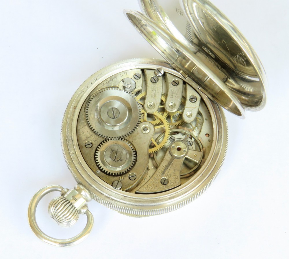 Antique silver Langendorf pocket watch, 1928 View IV