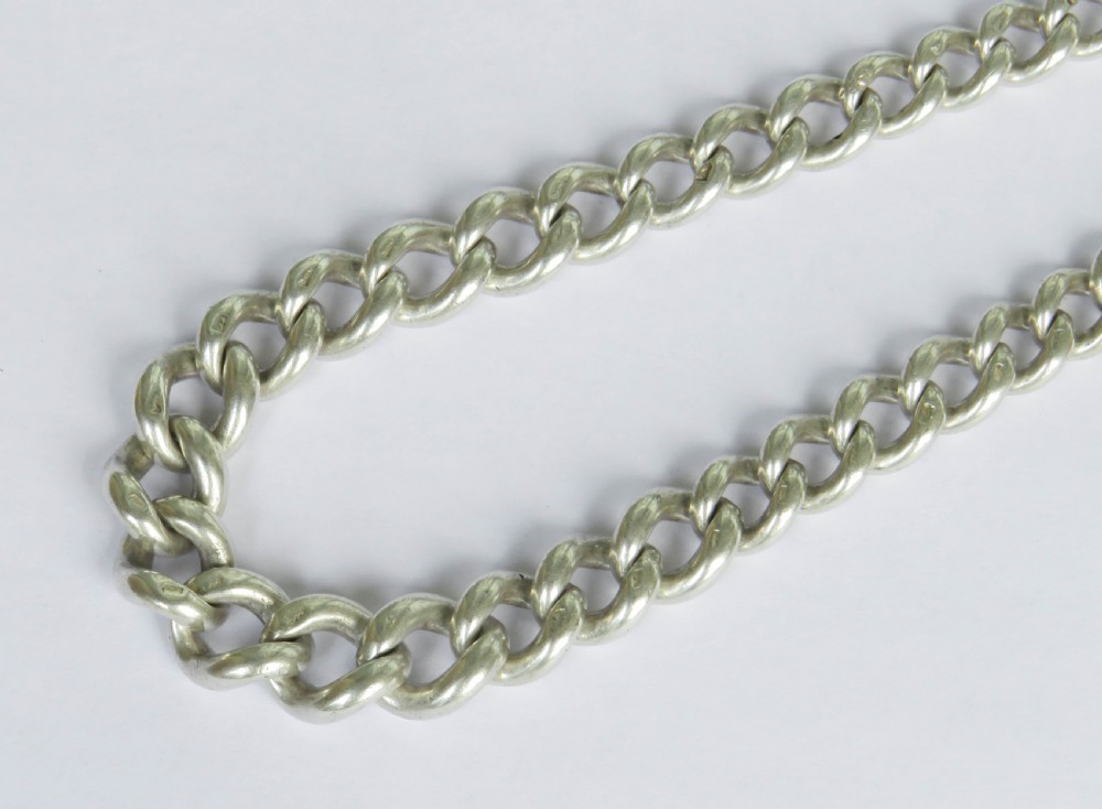 Antique silver pocket watch chain and fob View IV