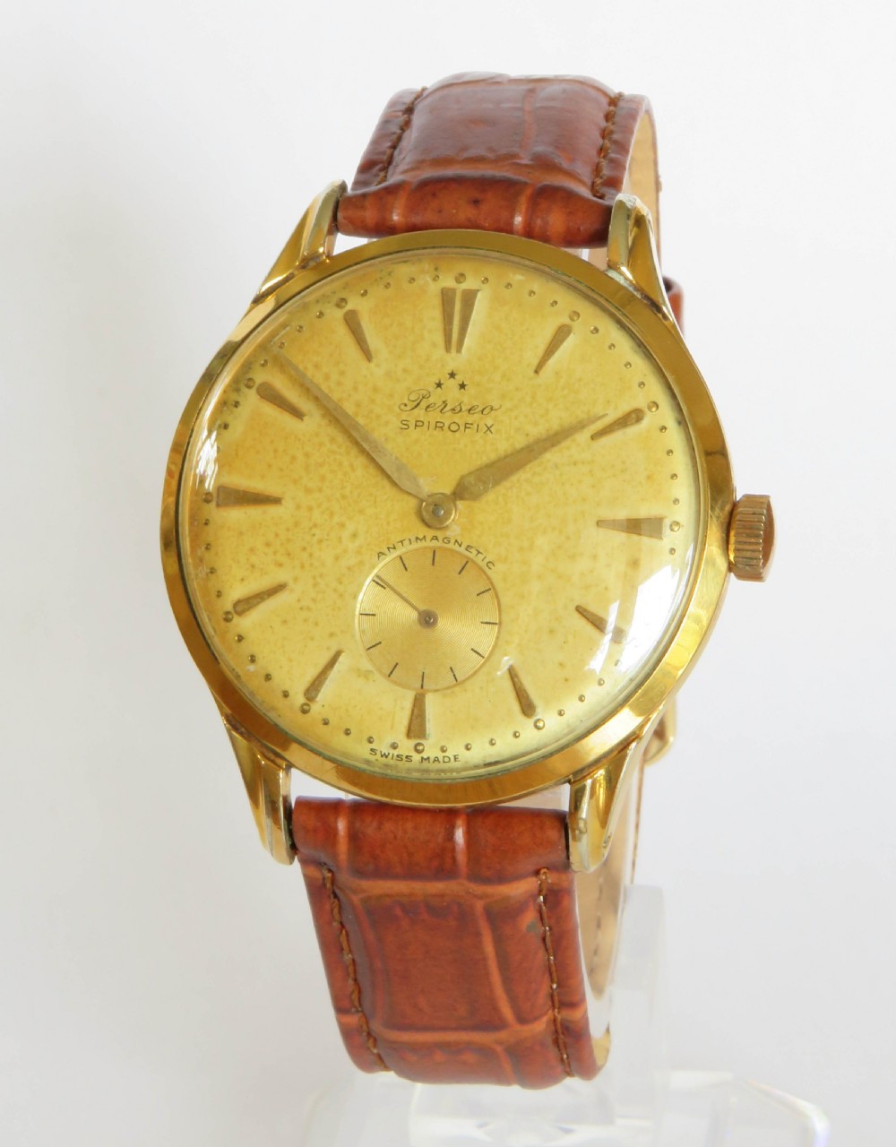 Gents large 1950s Perseo Spirofix wrist watch by Cortebert