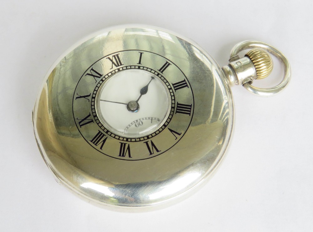 Antique silver Revue half hunter pocket watch View II