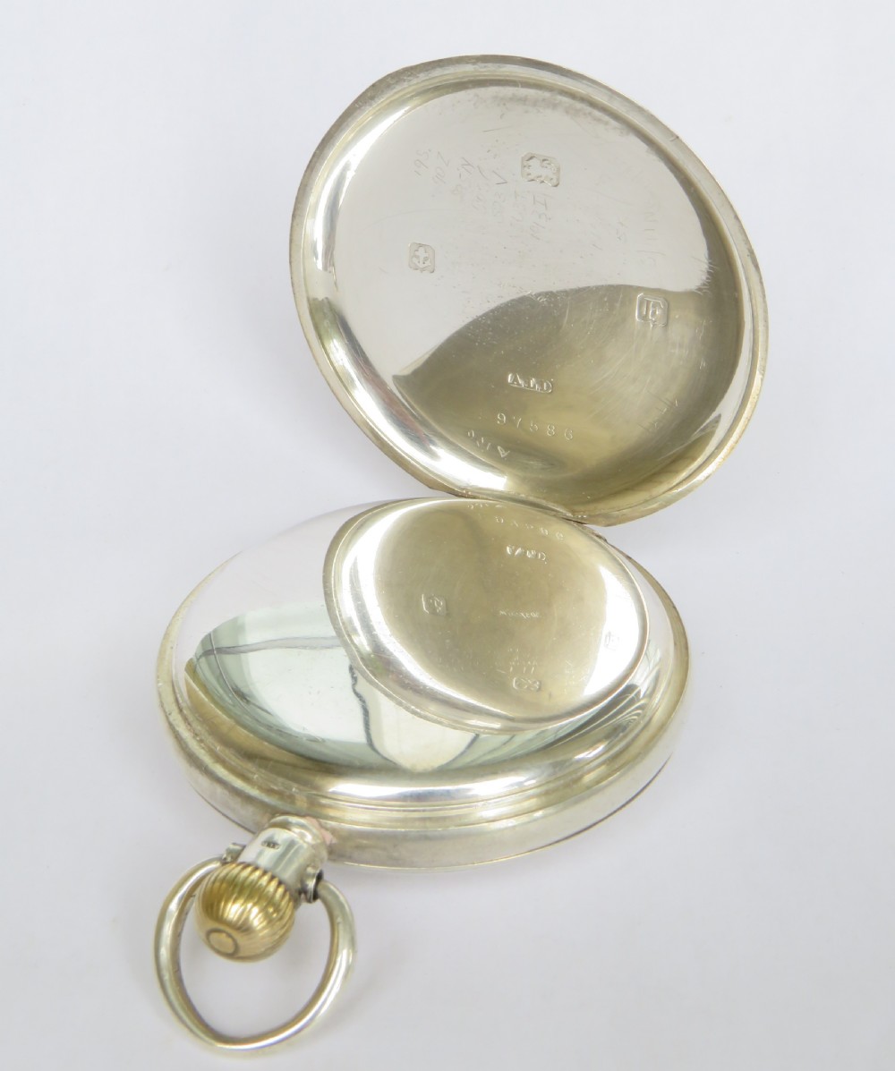 Antique silver Revue half hunter pocket watch View III