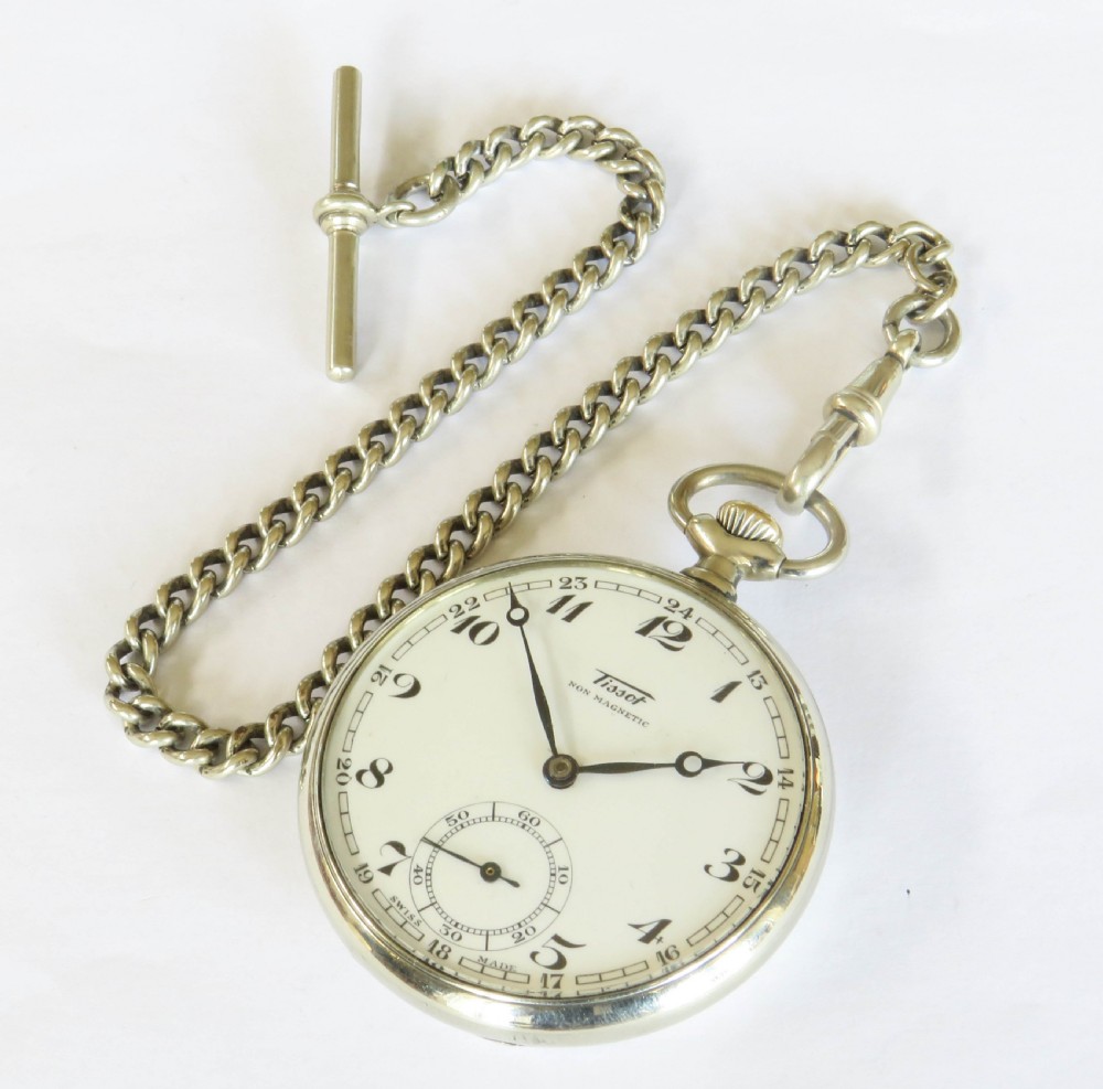 1930s Tissot pocket watch and chain View II