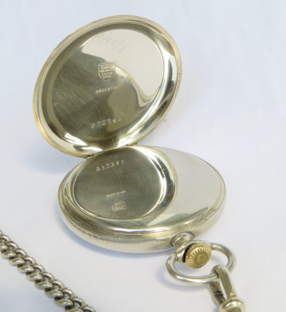 1930s Tissot pocket watch and chain View III