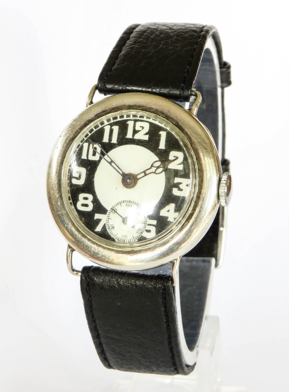 Antique silver trench watch, 1917