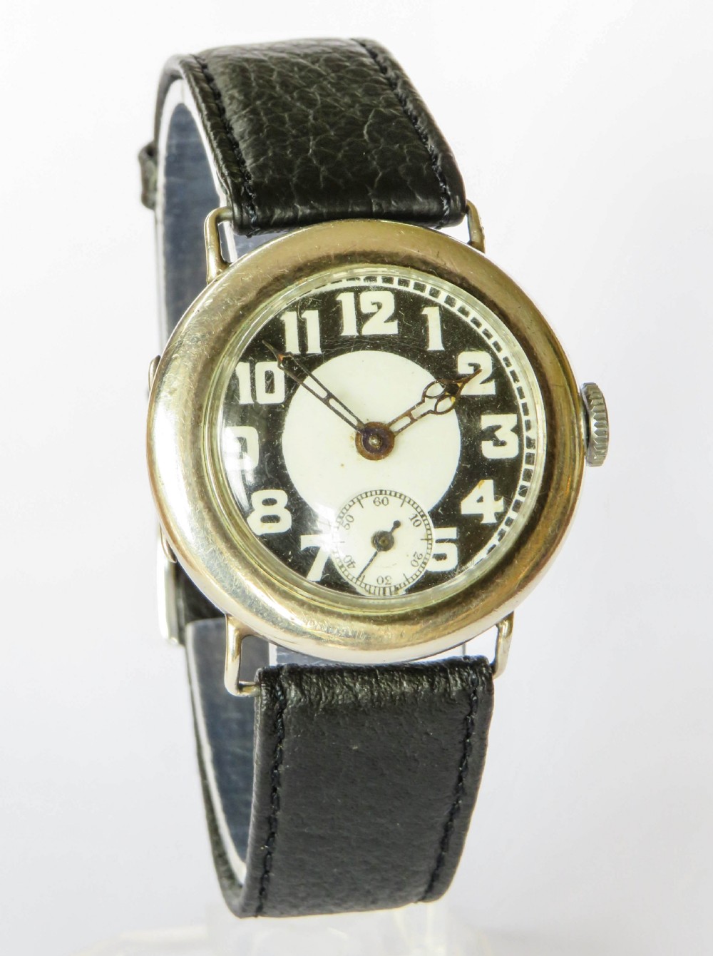 Antique silver trench watch, 1917 View II