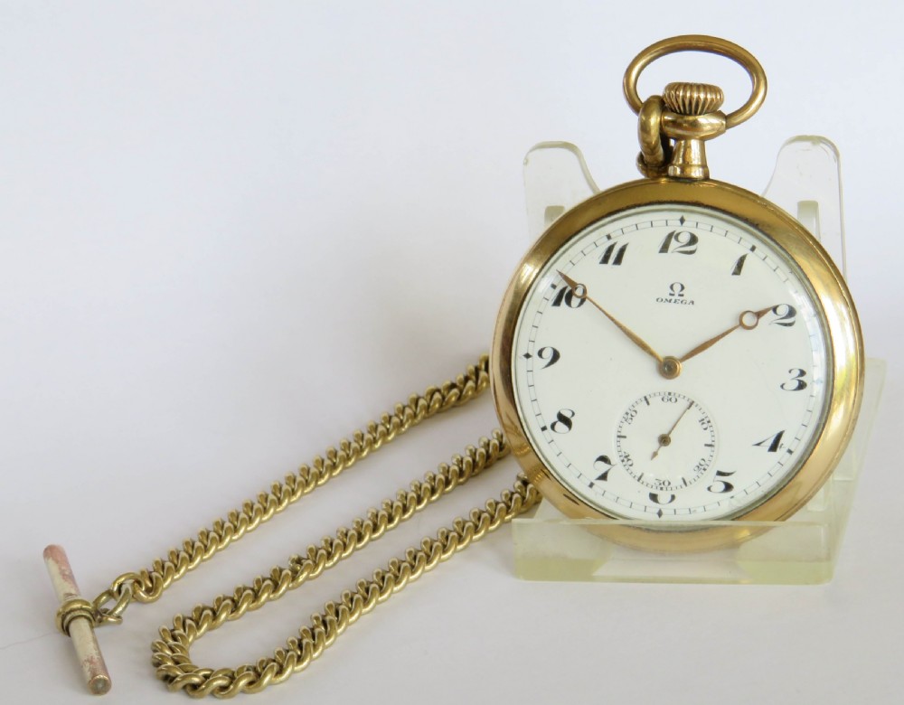 Antique Omega pocket watch and chain