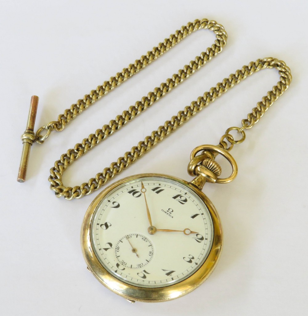 Antique Omega pocket watch and chain View II