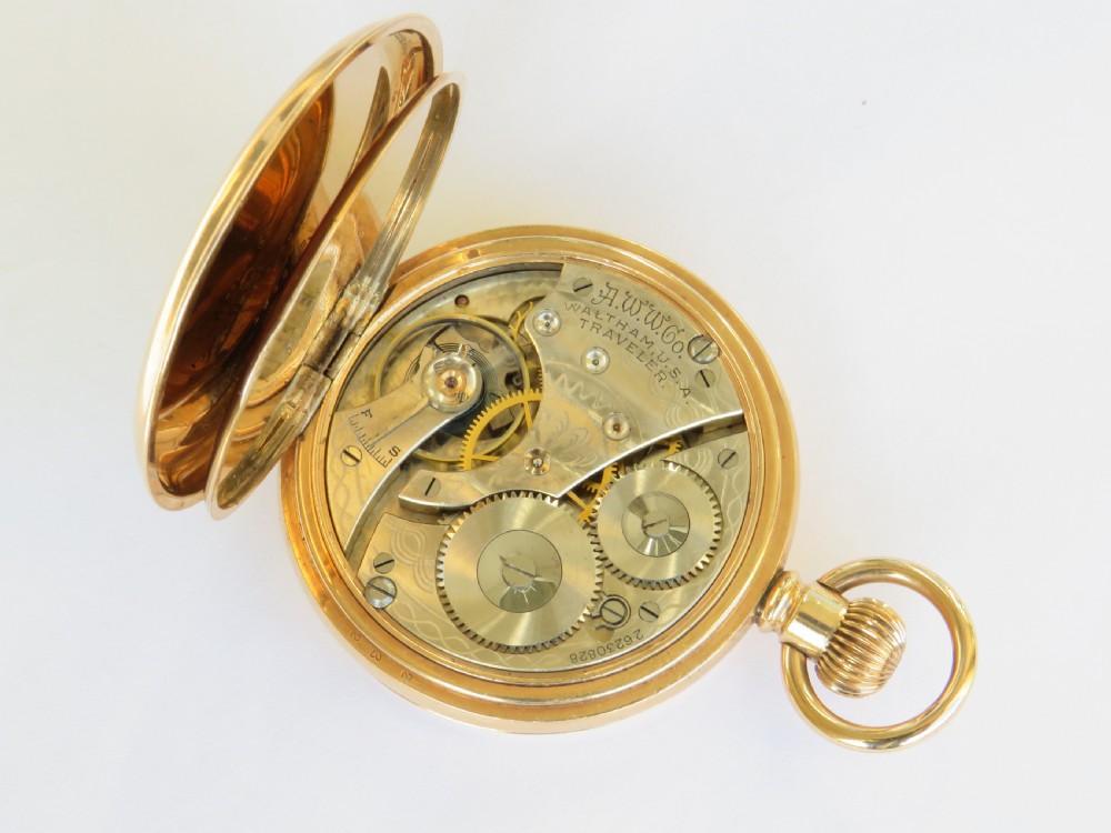 Antique Waltham Traveler full hunter pocket watch View III
