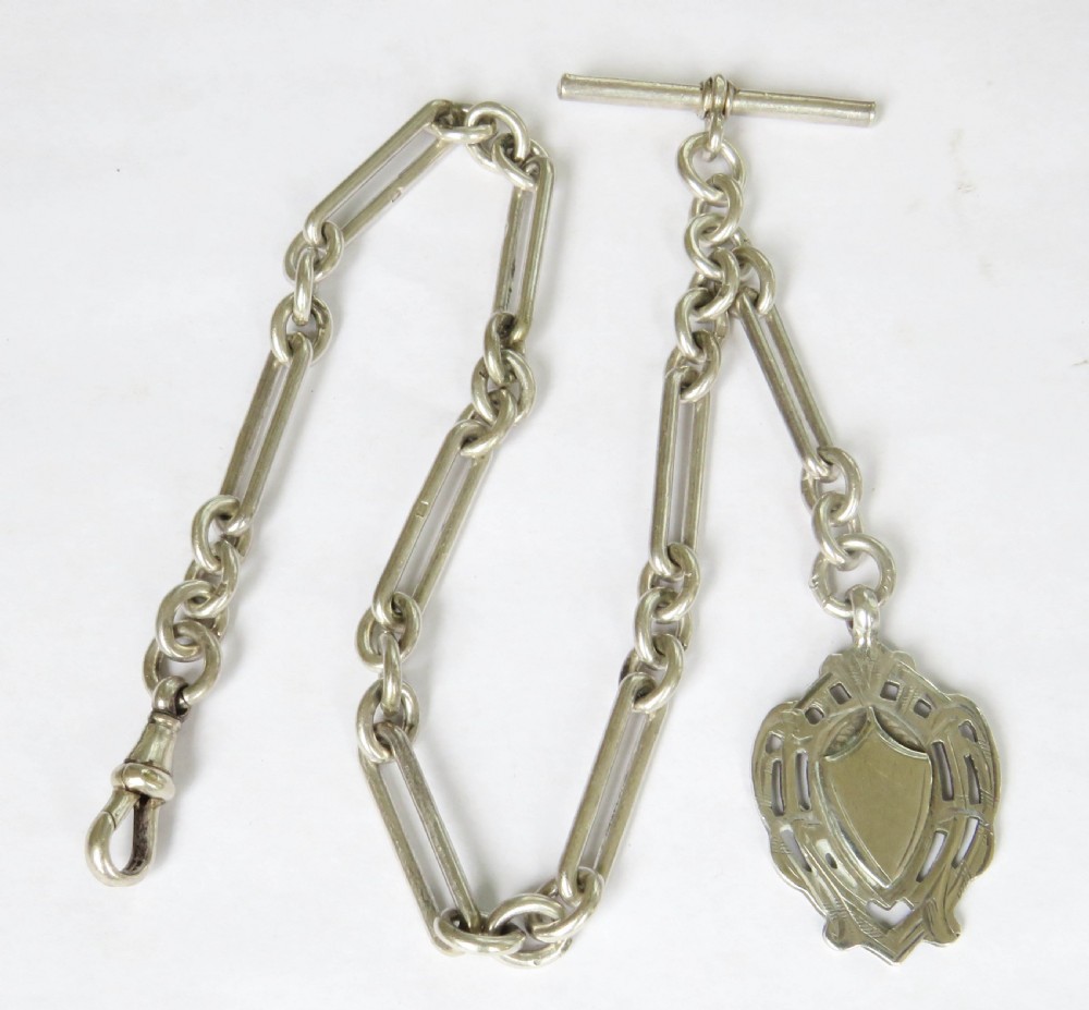 Antique silver Churchill chain and fob