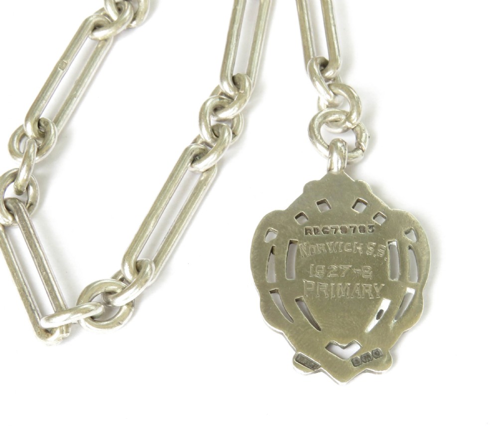 Antique silver Churchill chain and fob View III
