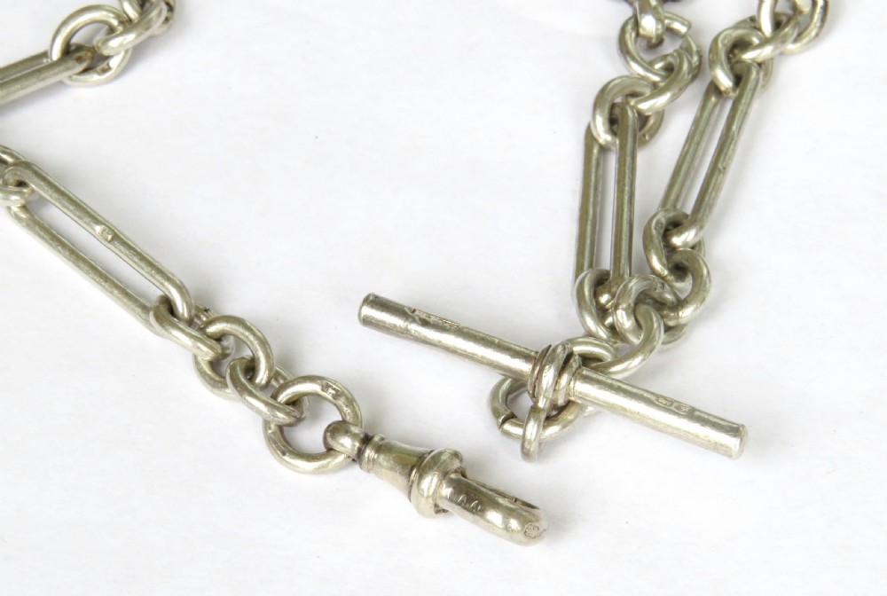 Antique silver Churchill chain and fob View IV