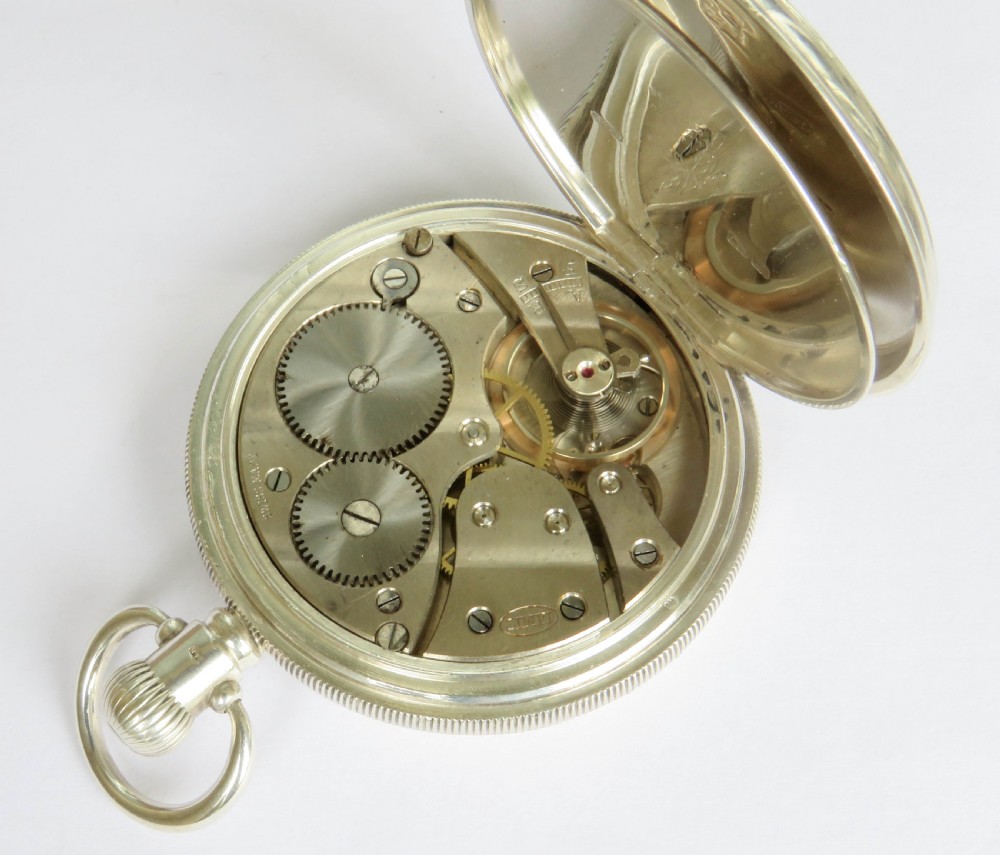 Antique silver half hunter pocket watch, 1923 View V