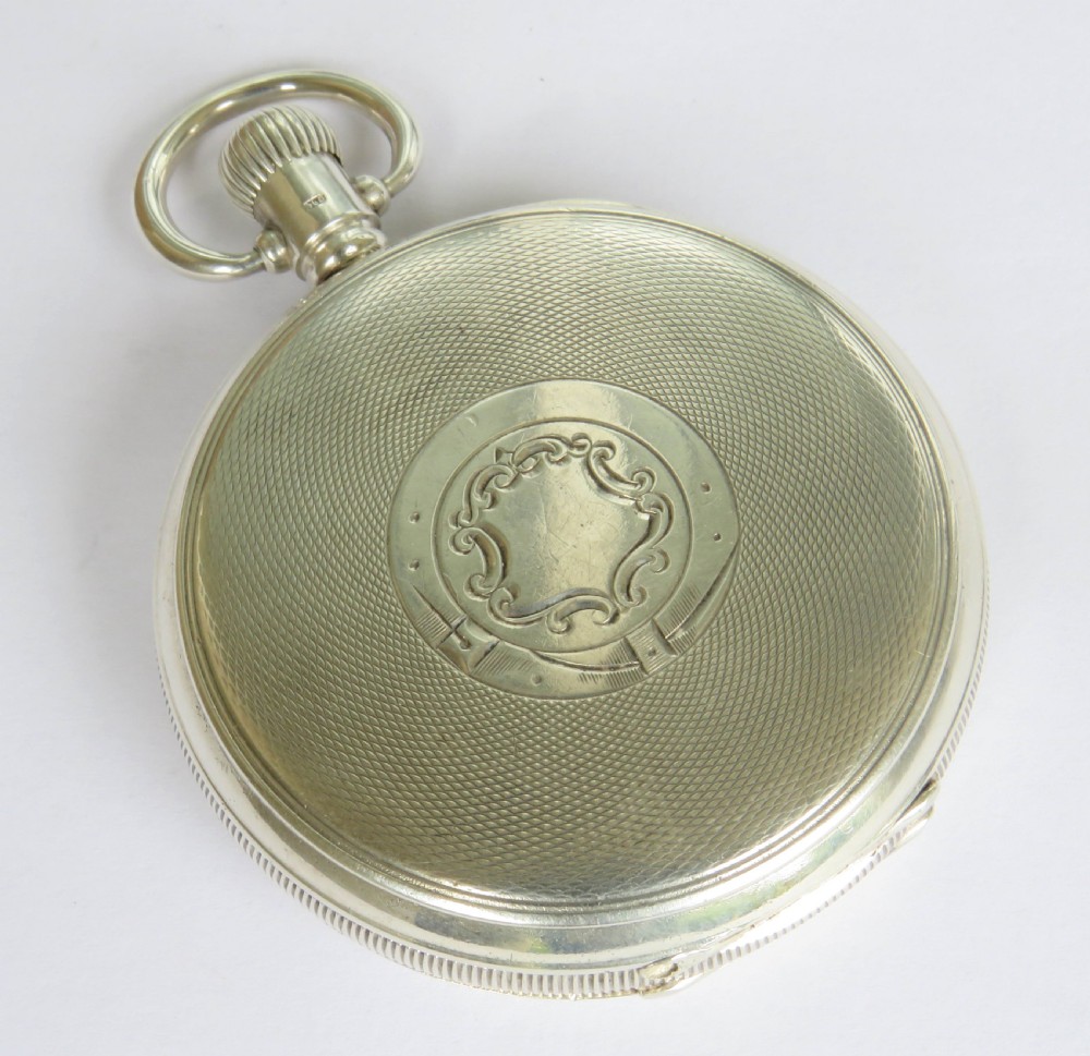 Antique silver half hunter pocket watch, 1923 View VI