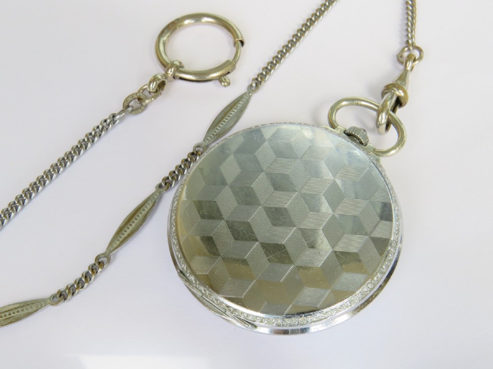 1930s Revue pocket watch and chain View V