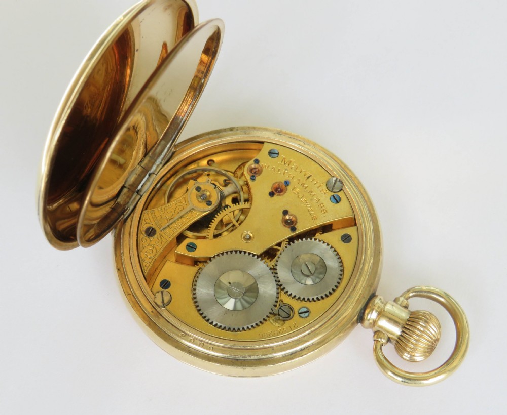 Antique Waltham Marquis full hunter pocket watch, 1917 View IV