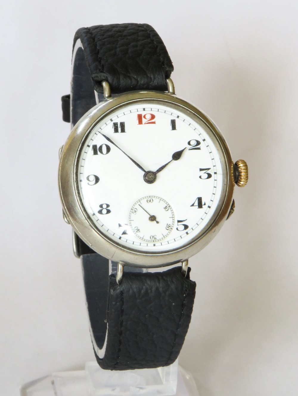Gents antique silver trench watch, 1914 View II