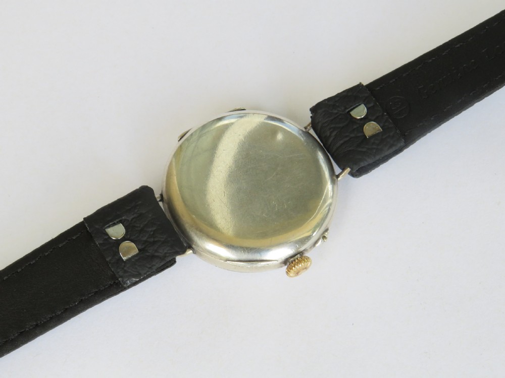 Gents antique silver trench watch, 1914 View IV