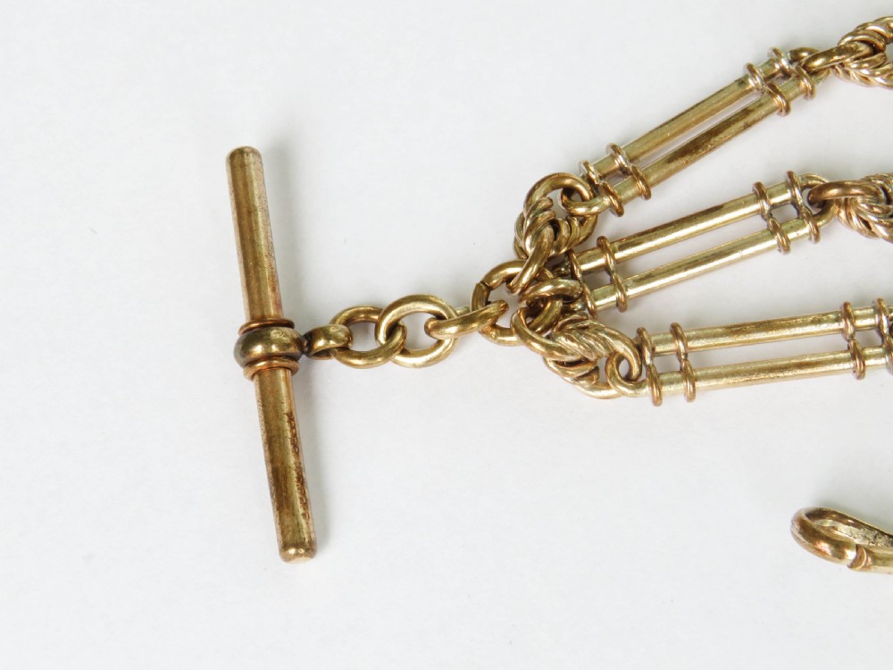 Antique 9ct rolled gold double watch chain View II