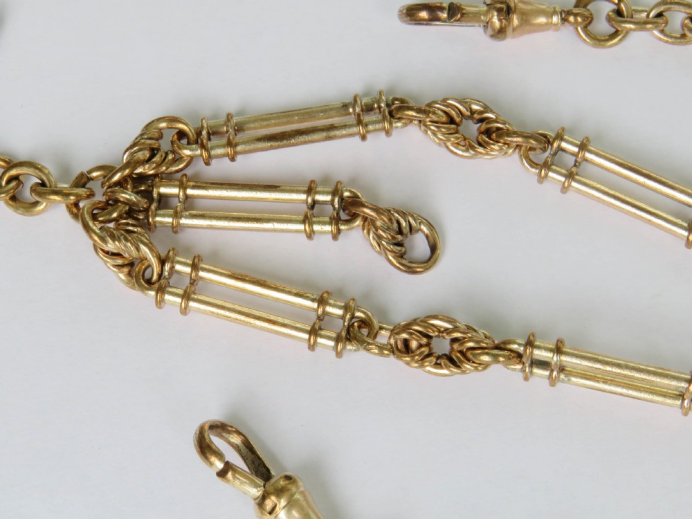 Antique 9ct rolled gold double watch chain View III