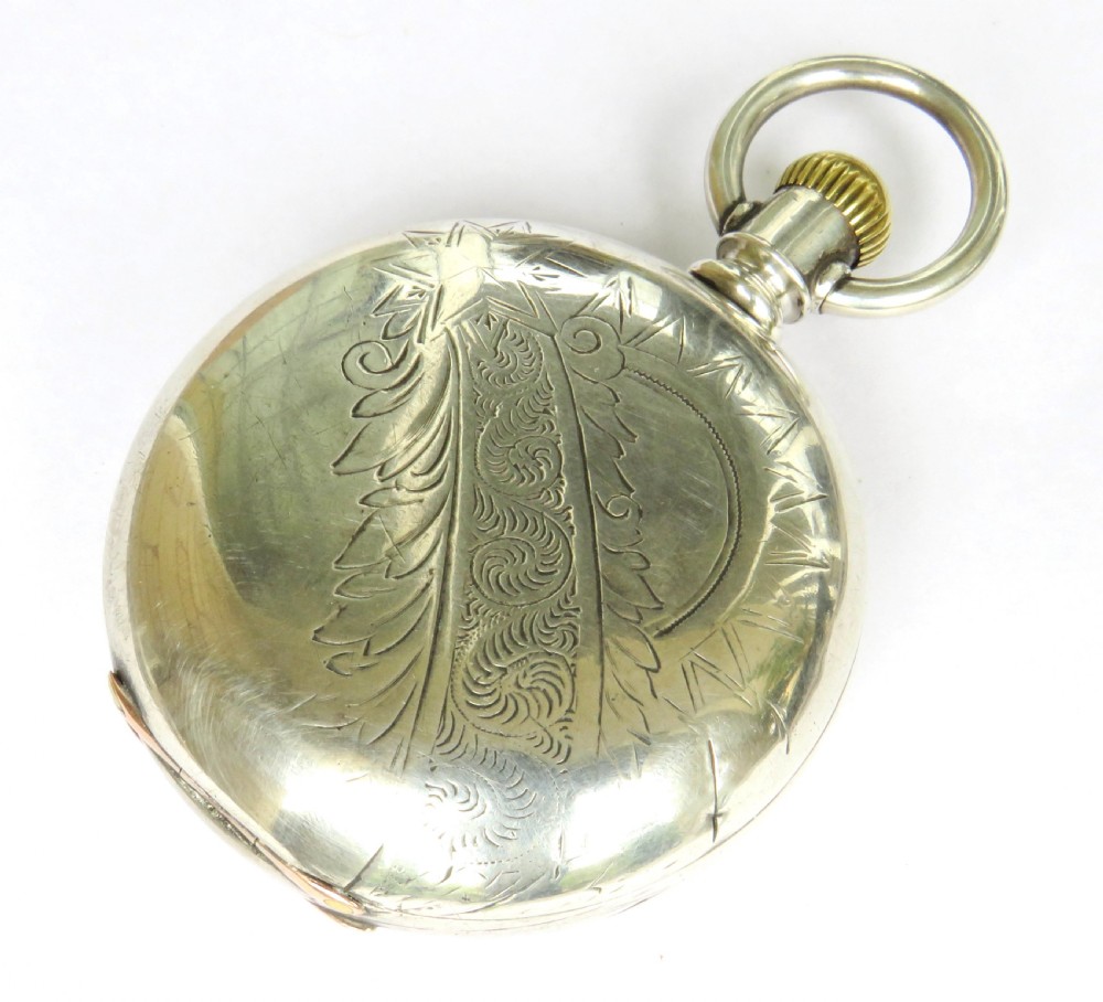 Antique silver Elgin G M Wheeler full pocket watch, c1890