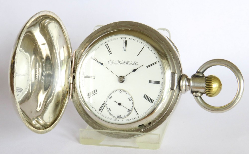 Antique silver Elgin G M Wheeler full pocket watch, c1890 View II