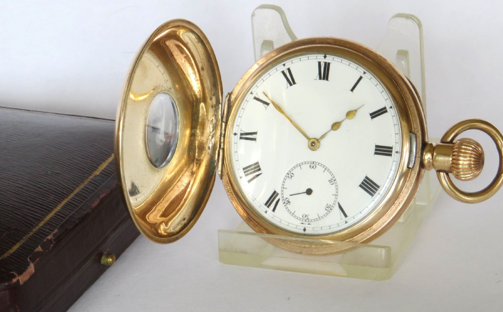 Antique Moeris half hunter pocket watch View II