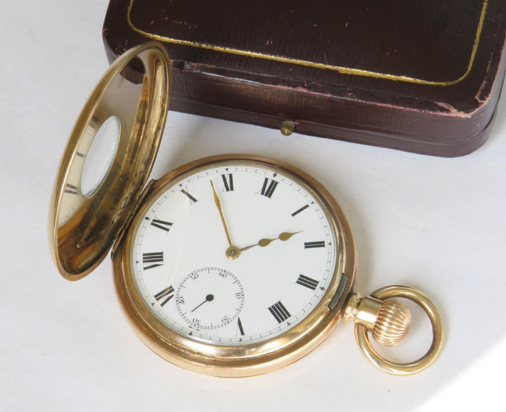 Antique Moeris half hunter pocket watch View III
