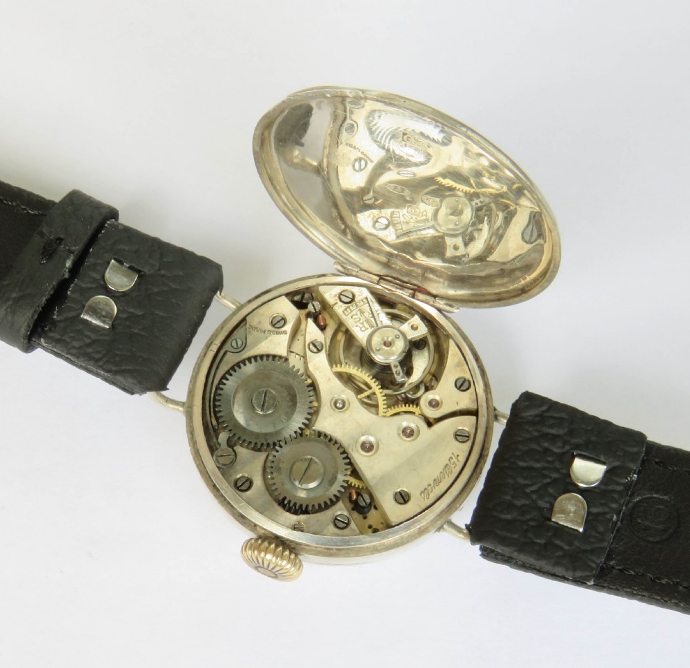 Gents antique silver wrist watch, 1925 View III
