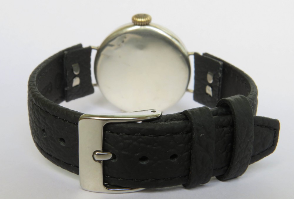 Gents antique silver wrist watch, 1925 View VI