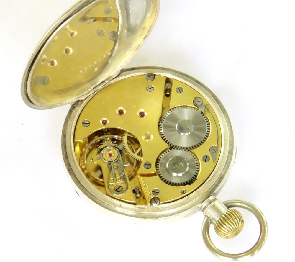 Antique silver Eterna pocket watch, 1927 View III