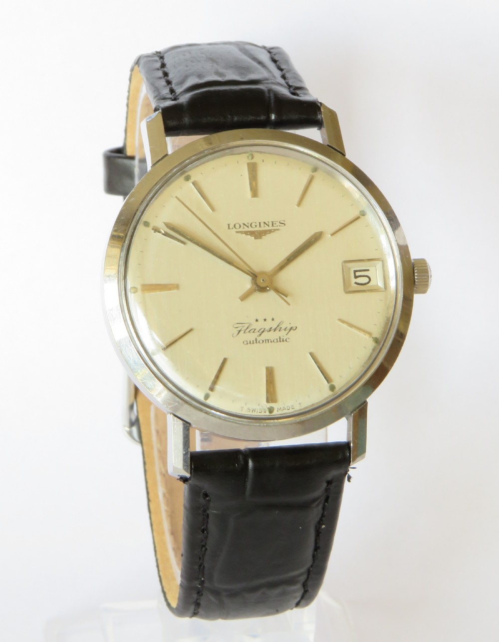 Gents Longines Flagship automatic wrist watch, 1966 View II