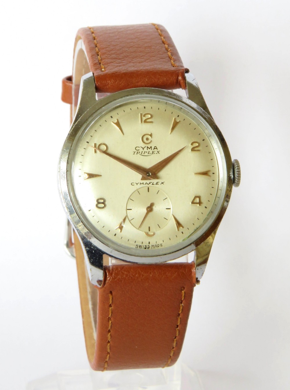 Gents 1950s Cyma Triplex wrist watch View II