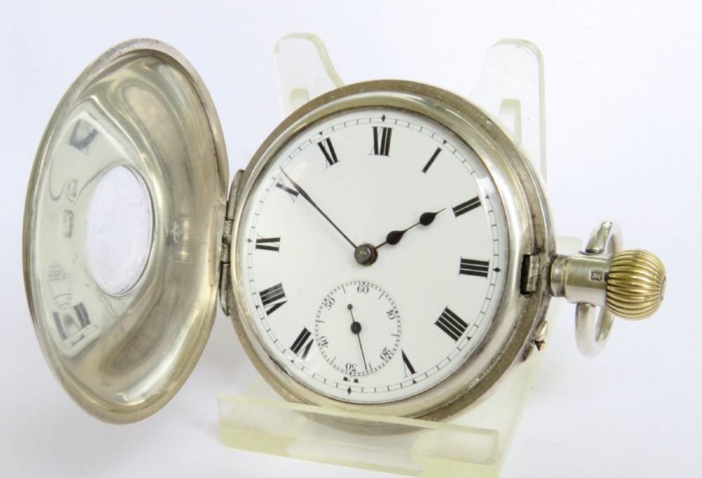 Antique silver Wm Ehrhardt hunter pocket watch