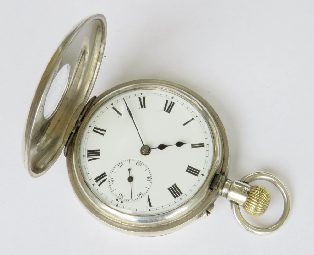 Antique silver Wm Ehrhardt hunter pocket watch View II