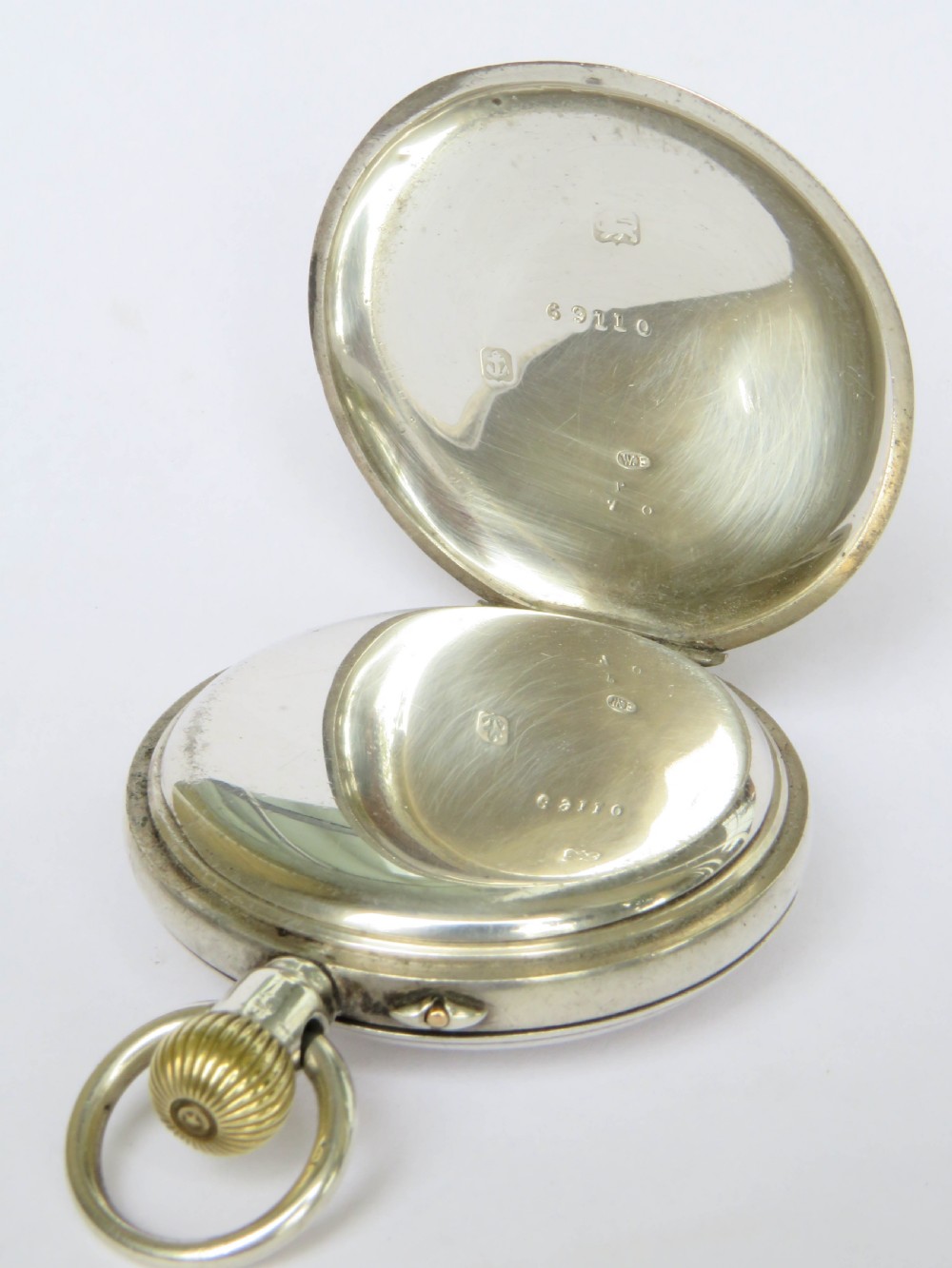 Antique silver Wm Ehrhardt hunter pocket watch View IV